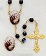 Crystal Rosary - Saint Anthony - 7mm Crystal Beads - 21in. Chain - Center Piece with Matching Lapel Pin - Gift Box Included - IMPORTED FROM ITALY