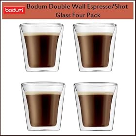 Bodum 10108-10US Canteen Double Wall Glass Espresso Shot Glass Four Pack by 