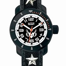 Montre Scout - 280315002 - Enfant Mixte - Quartz Analogique - Bracelet Tissu Noir Etoile