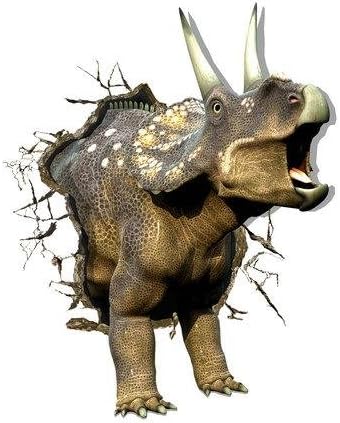 LPAG Creative 3D stereo wall stickers mural wallpaper the background of hotel bedrooms living room TV sofa bathroom perspective HD stickers wall stickers Green pigment #005 , Triceratops