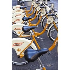 Poster 20 x 30 cm - "Bicycles for hire on city street." von Richard I'Anson / Lonely Planet Images - auch in anderen Gr��en und als Leinwandbild erh�ltlich