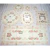 Doily/Tray Cloth 12" x 18" Oval in Cream with Delicate Pink Flower Design