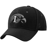 Zephyr Iowa Hawkeyes Black Vortex Fitted Hat