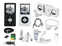 iShoppingdeals 12 items Accessories Bundle Combo For Apple iPod Nano 5G 5th Generation Series , includes (Black / Clear Durable Silicone skin Case + Mini Dock Speaker + Car Charger + Wall Charger + Straight usb data cable +3.5mm Aux Mp3 cable + White earphone + Adjustable Armband + Black Belt Clip + Screen Protector + Fishbone Style Keychain