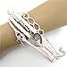 Sannysis Infinity Love Heart Key Lock Friendship Antique Leather Charm Bracelet