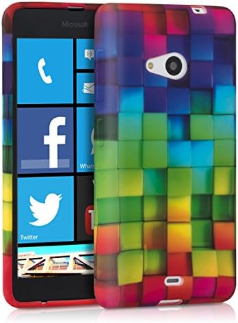 kwmobile TPU SILICONE CASE for Microsoft Lumia 535 Design rainbow cubes multicolor green blue - Stylish designer case made of premium soft TPU