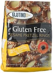 Glutino Gluten-free Pretzel Sesame Rings, 8 Ounce Bags (Pack of 12)