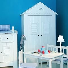 Kinderkleiderschrank [LA MER] Schnee-Wei�, 2-t�rig, Massivholz