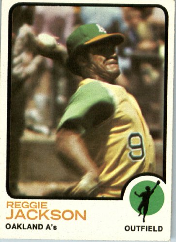 1973 Topps # 255 Reggie Jackson Oakland Athletics Baseball Card - In a protective screwdown case!