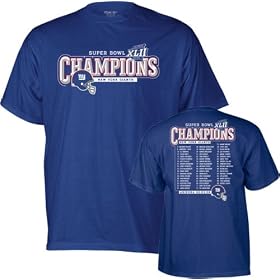 New York Giants Youth Super Bowl Champions Roster T-shirt