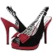 Kakoa215 Zebra Slingback High Heels BLACK/RED
