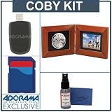 Coby DP-5588 5.6 Deluxe Digital Photo Frame/ MP3 /Clock, Maplewood Kit, with 2 GB SD Memory Card, Ultra Slim USB 2.0 Card Reader, Purosol Plasma & LCD Cleaning Kit