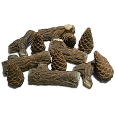 12 tlg. Holzkeramik Dekor-Set f�r Gelkamin und Bio-Ethanol Kamin Kaminholz