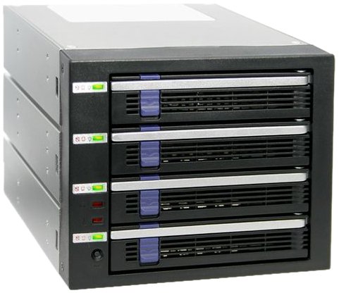ICY DOCK SATA Backplane 8,89cm 3,5 Zoll SATA Festplatten 4in3 abnehmbarer 80mm Luefter Alu Preisvergleich
