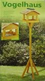 Produkt-Bild: Vogelh&auml;uschen mit St&auml;nder und sch&ouml;nem Strohdach - Vogelhaus - Futterhaus