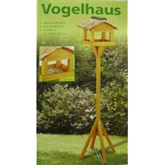 Vogelh�uschen mit St�nder und sch�nem Strohdach - Vogelhaus - Futterhaus