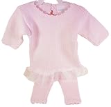 Baby's Trousseau Pink & White Girls Knit Top & Pant Outfit with Tulle