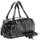 AMRIT Oversized Gothic Skull Head Studs Top Double Handle Bowling Style Handbag Shopper Hobo Tote Satchel Shoulder Bag Purse