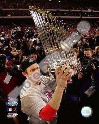 Buy Chase Utley Phillies w World Series Trophy 8x10 by Photofile