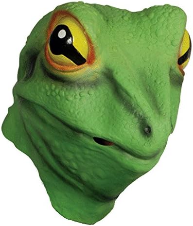 Adult Realistic Latex Frog Prince Animal Mask Costume Green
