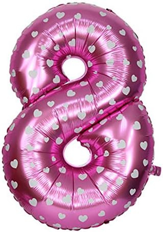 Anna Party Balloon Extra Large Colors High Quality Aluminum foil Balloons Wedding Birthday Celebration Figure Letters Eco Friendly Decorations Multi Color(Rose-Red + #8)