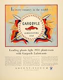 1934 Ad Socony Vacuum Gargoyle Lubricating Oils Fuel - Original Print Ad