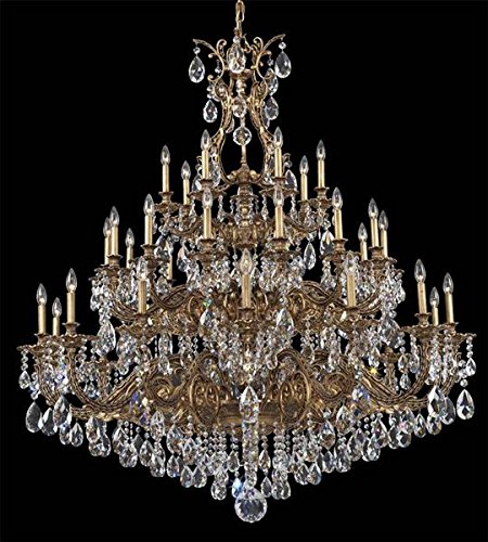 Best Buy Schonbek 6967-86SH Sophia 35 Light Large Foyer Chandelier in Midnight Gild with Swarovski Strass Silver Shade crystal