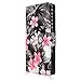 Cellularvilla Wallet Case For ZTE Grand X Max Z787 Pu Leather Wallet Card Flip Open Pocket Case Cover Pouch (Black Pink Flower)