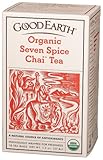 Good Earth Organic Seven Spice Chai, Black Tea And Spices, 18 Count Tea Bags, 1.30-Ounce Boxes (Pack of 6)