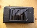 Feastronics Solar Powered Apple iPhone / iPod Protective Case - Stitched Black Leather Wallet Style Case