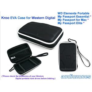 BadBoyz  Black EVA Hard Case Cover Suitable for Western Digital My Passport Essential USB Portable External Hard Drives 160gb, 250gb, 320gb & 500gb (Not Suitable for Model Numbers beginning WDBAAA.)