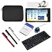 GTMax Black Sleeve Zipper Pouch Case + Bluetooth Wireless Fullsize Keyboard + 2 X LCD Screen Protector + 3 Pack of Universal Stylus (Black + Red + Silver) + LCD Cleaner Strap + Mini Brush for Archos 101 Internet Tablet