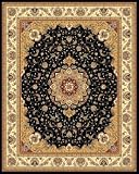 Safavieh Lyndhurst Collection LNH329A Black and Ivory Area Rug, 3-Feet 3-Inch by 5-Feet 3-Inch