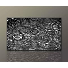 Keilrahmenbild xxl g�nstig & modern (Rain_Drops-60x100cm) High Definition Bilder fertig gerahmt mit Keilrahmen riesig. Ausf�hrung Kunstdruck auf echter Leinwand als Wandbild mit Rahmen. Preiswerter als �lbild Gem�lde Poster Plakat mit Bilderrahmen. Bild Style Deko Relax Entspannung Natur Wasser Regen Tropfen. Made in Germany