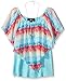 Amy Byer Girls' Big Print Chiffon Popover Blouse