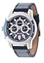 Police Kicker Men's Quartz Watch with Blue Dial Chronograph Display and Blue Leather Strap 14381JSTBL/03