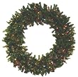 Huge 72" Pre-Lit Canadian Pine Artificial Christmas Wreath - Multi Lights