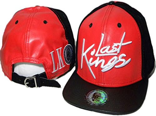 Metion Last Kings Baseball Hats & Caps Black Red Leather Free Size Classical Snapback Hats Hip-Hop adjustable Cap for Man and Woman
