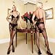 Elite Sheer And Opaque Criss Cross Front Faux Garter Belt Body Stocking Right Now