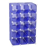 Storage Solutions 0743B4 15 Pair Customizable Shoe Cubby, Blue