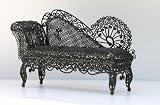 Dollhouse Miniature Fancy Black Wire Chaise Lounge