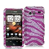 Hot Pink n Silver Zebra Bling Rhinestone Diamond Snap-On Hard Sking Case Co ....