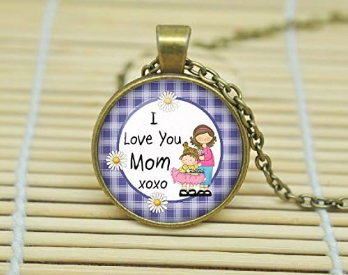 Mother'S Day Necklace Mother'S Day Pendant Mother Jewelry The Best Mom Ever I Love You Mom Cabochon Necklace A1382