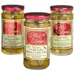 Miss Leone's Stuffed Queen Olives: Rockets, Bleu Cheese, Pimento, 12-Ounce Jars (Pack of 3)