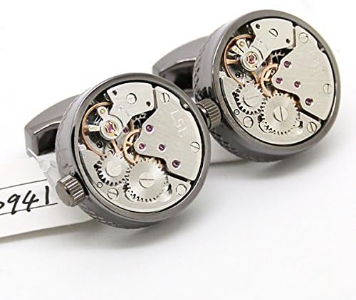 Steampunk Cufflinks Watch Movements Mechanism Cufflinks Gift Box