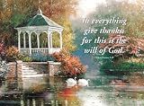 T.c. Chiu - Swans/Gazebo (verse) Size 6x8 Finest LAMINATED Print T.C. Chiu 8x6