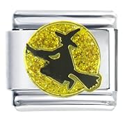Halloween Witch On Broom Italian Charms Bracelet Link