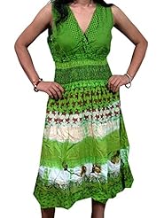 Sexy V-neck Floral Print Cotton Elasticized   Waistline Peasant Dress/Maxi Dress 