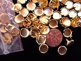 Nailheads Studs Spots: Size 40 Flat (8 mm); Gold Finish; 100 Pieces