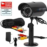 VideoSecu Night Vision Outdoor Indoor Color Audio Video Security Camera Kit with free power supply and 50ft AV cable 1SL